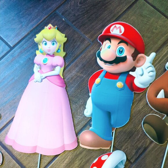 Super Mario Bros. Themed Party Cutout Props Set Of 9 Characters - Picture 5 of 6